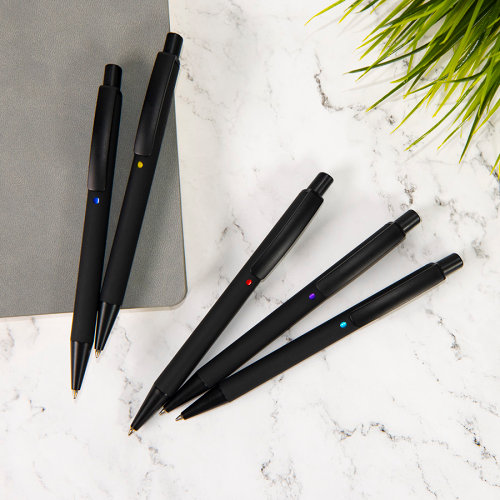 Ручка шариковая ENIGMA, металл, софт-покрытие (черный, фиолетовый)