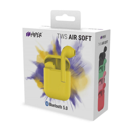 Наушники беспроводные с зарядным боксом TWS AIR SOFT, цвет желтый  (желтый)
