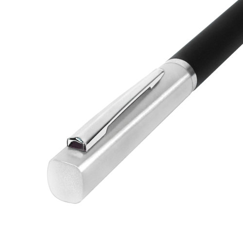 Ручка шариковая M1, пластик, металл, покрытие soft touch (серебристый, черный)