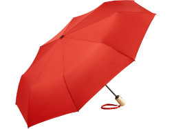 Зонт складной 5429 ÖkoBrella из бамбука, полуавтомат, красный