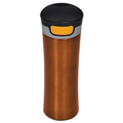 Термокружка дорожная  вакуумная DISCOVER; 450 мл;  оранжевый,  пластик, металл; лазерная гравировка (оранжевый)