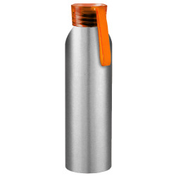 Бутылка для воды VIKING SILVER 650мл. Серебристая с оранжевой крышкой 6141.05