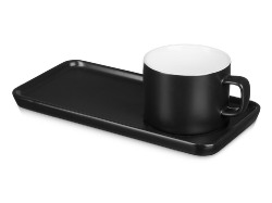 Чайная пара Bristol: блюдце прямоугольное, чашка, коробка, черный