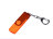 USB-флешка на 16 Гб 3 в 1 поворотный механизм, c двумя дополнительными разъемами MicroUSB и TypeC C с одноцветным металлическим клипом, оранжевый