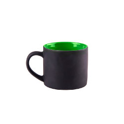 Кружка YASNA с покрытием SOFT-TOUCH, черный с зеленым, 310 мл, фарфор (черный, зеленый)